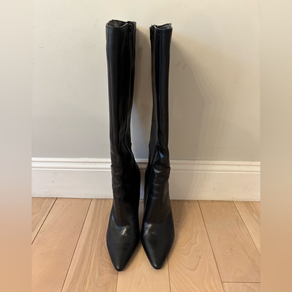 Nine West Black Leather Dress Boots - Picture 3 of 9